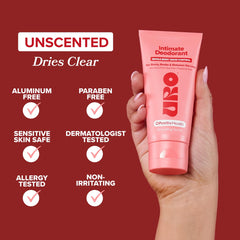 O Positiv URO ingredients panel highlights lactic and mandelic acids for gentle care