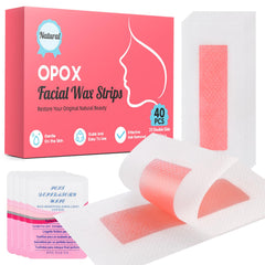 OPOX 40pcs facial wax strips pack ready for at-home hair removal and smoother skin.