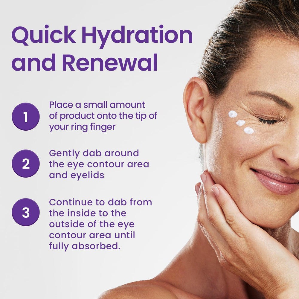 Optase LIFE eye area application under-eye shot for comfortable daily use.