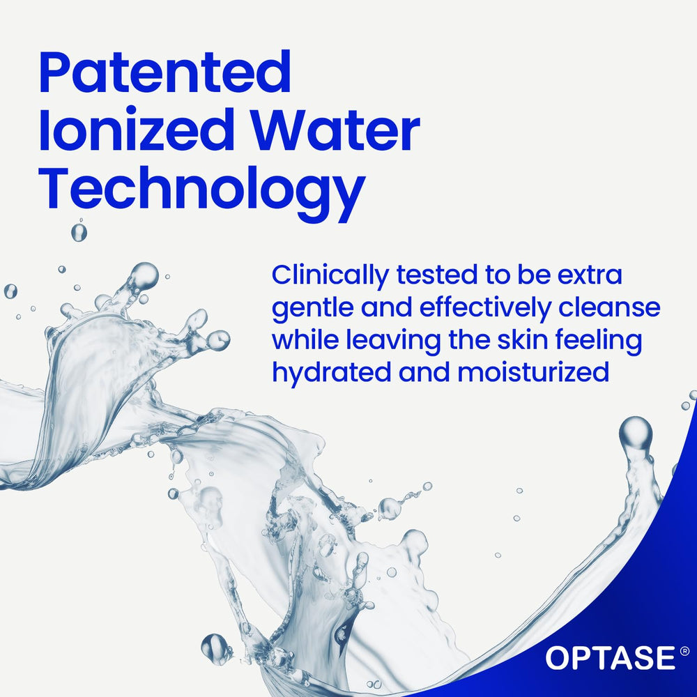 Optase Life eye doctor approved logo emphasizes clinical-tested gentle cleansing.