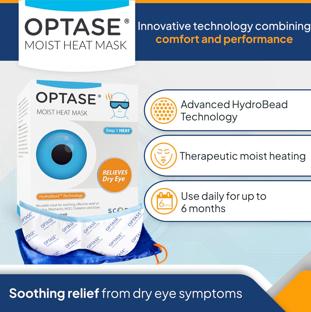 Optase Moist Heat Mask hydrobead close-up demonstrates moisture-absorption for extended warmth.