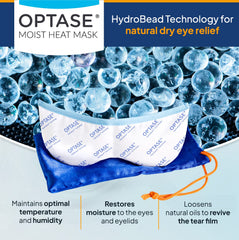 Optase Moist Heat Mask being microwaved for warm, soothing relief.