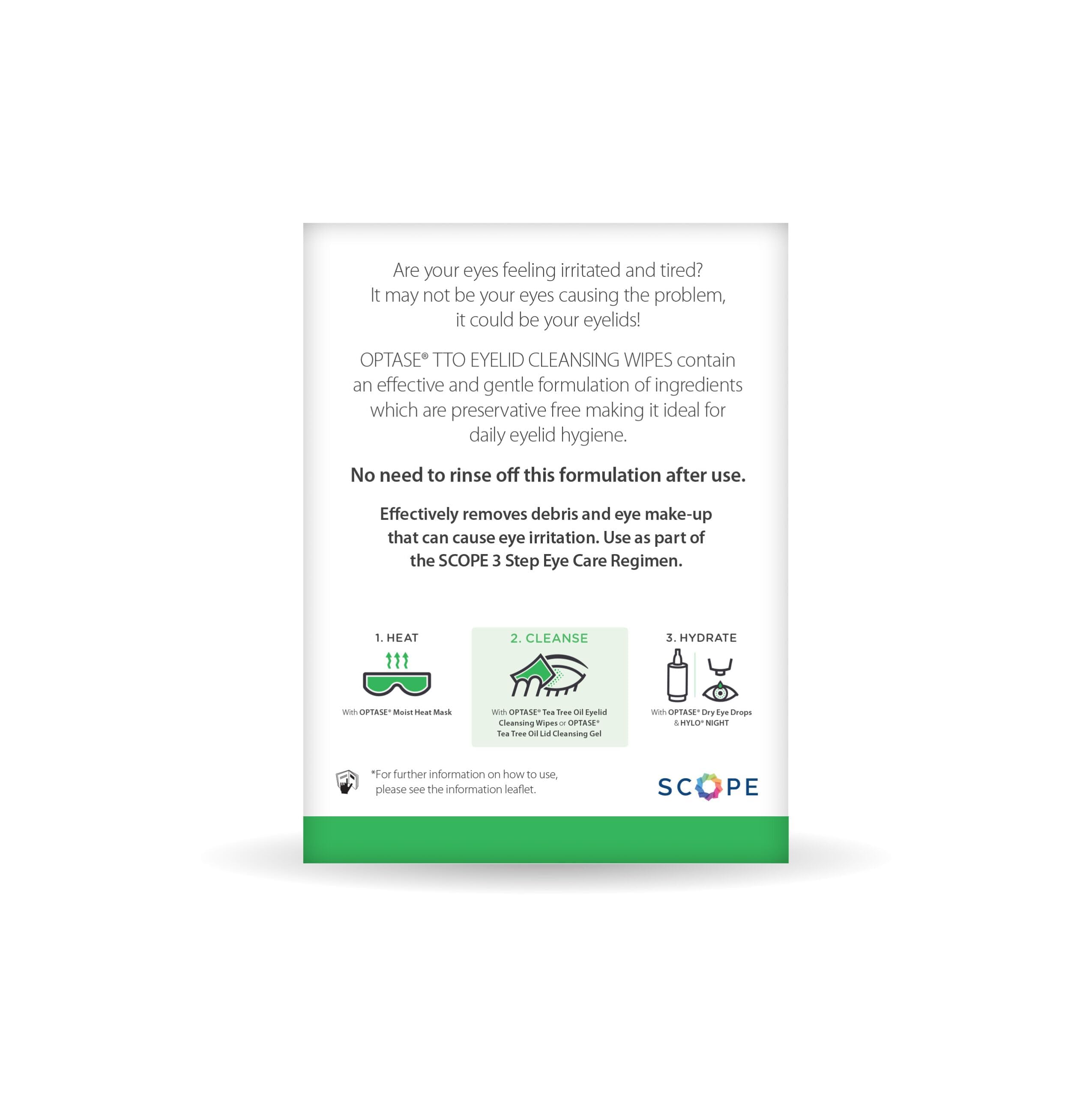 Optase TTO travel pack ready for daily eyelid care anywhere.