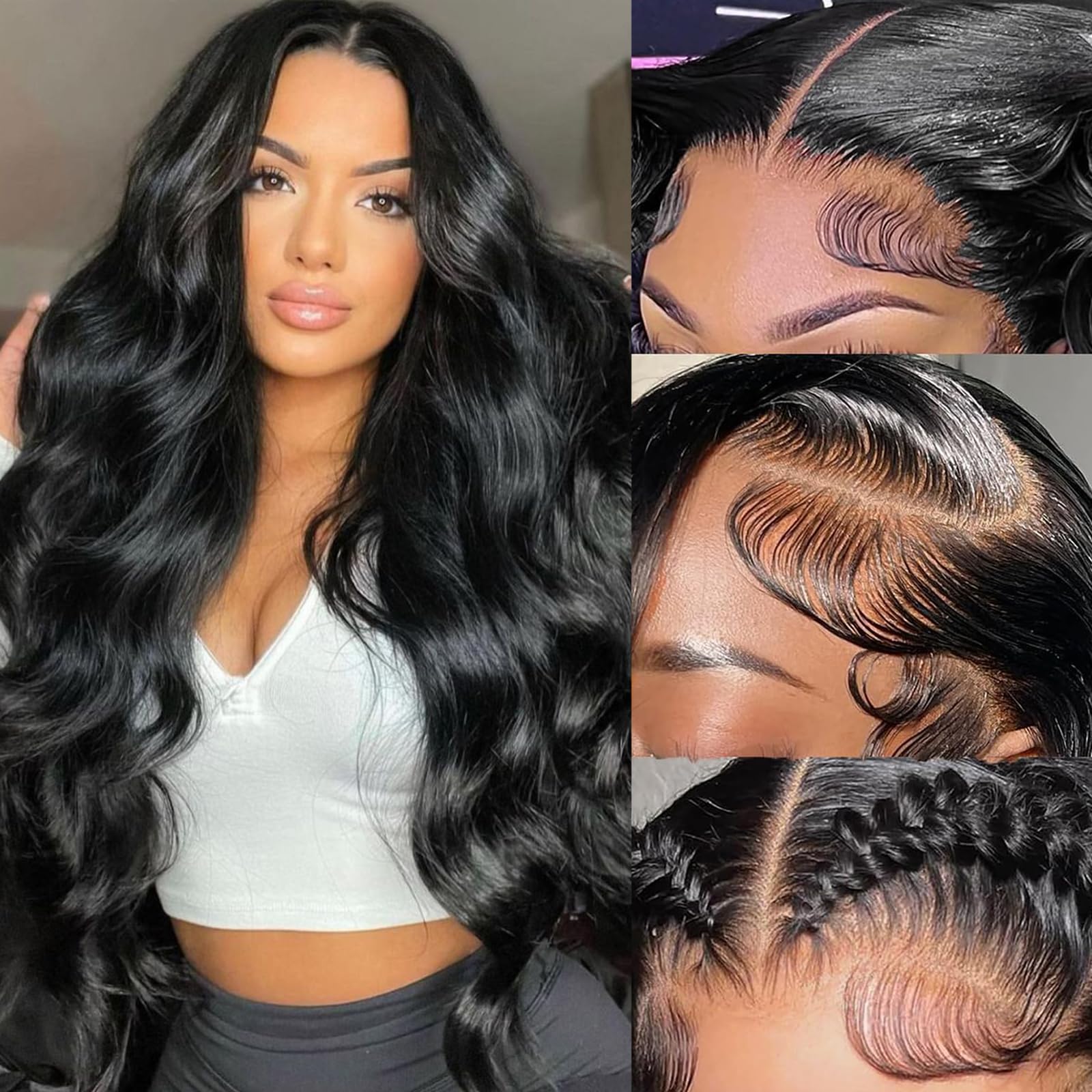 optenpg body wave lace front wig full cap area for natural hairline and comfort