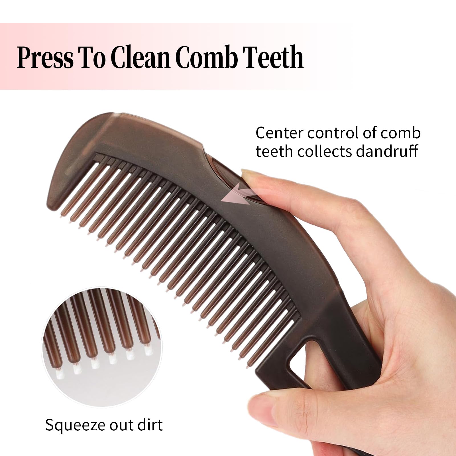 Optisake Dandruff Comb fine-tooth close up for precise flake and lice removal.