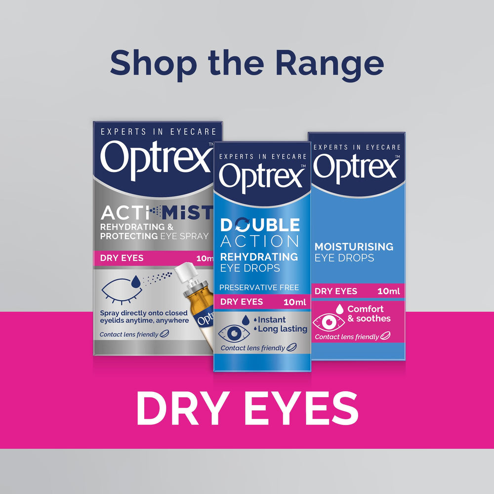 Optrex ActiMist tear-film-stabilisation visual illustrating improved eye moisture balance.
