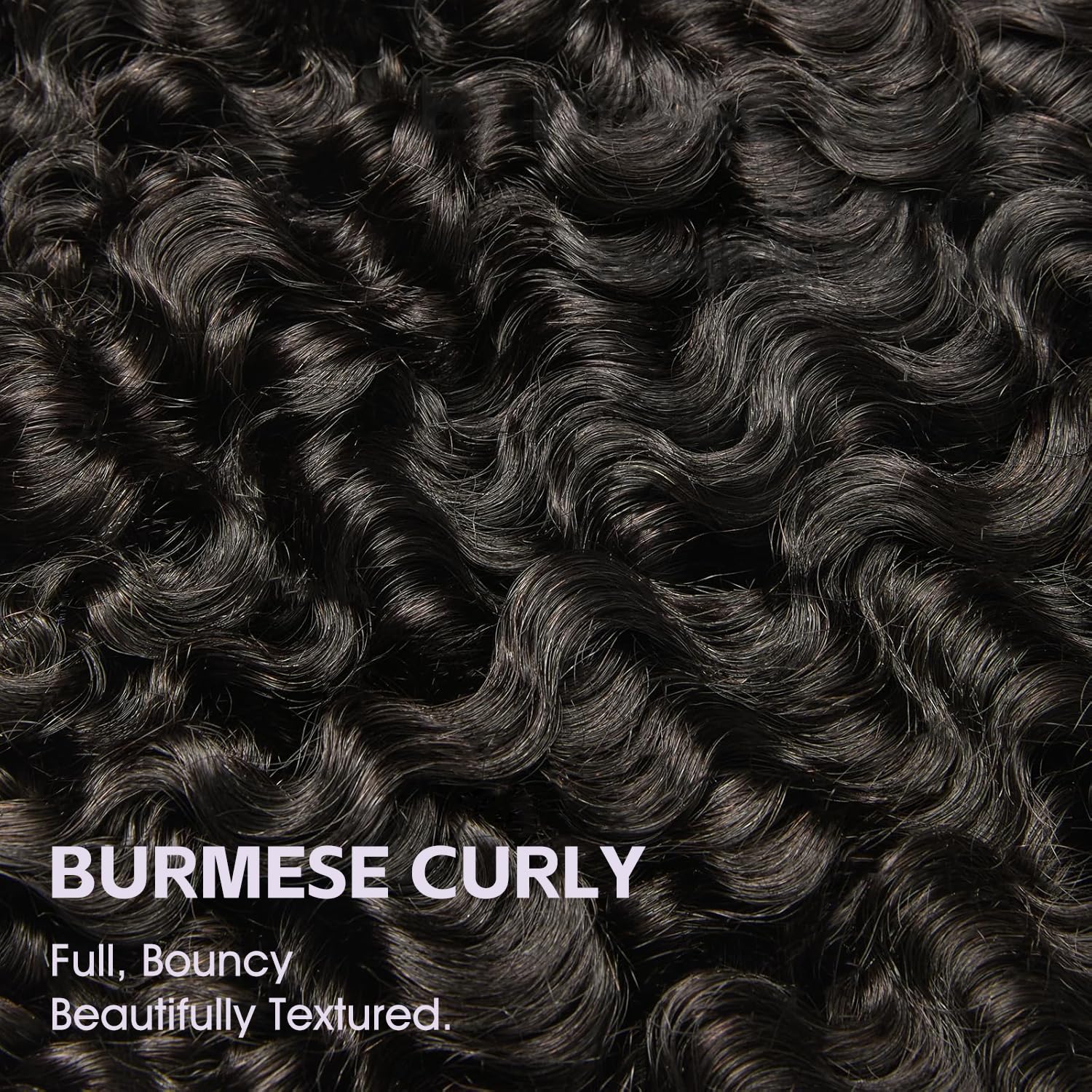OQ Hair Burmese Curly Glueless Wig 180% density adds fullness and natural look.
