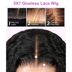 OQ HAIR glueless cap with adjustable band for secure, comfortable fit.