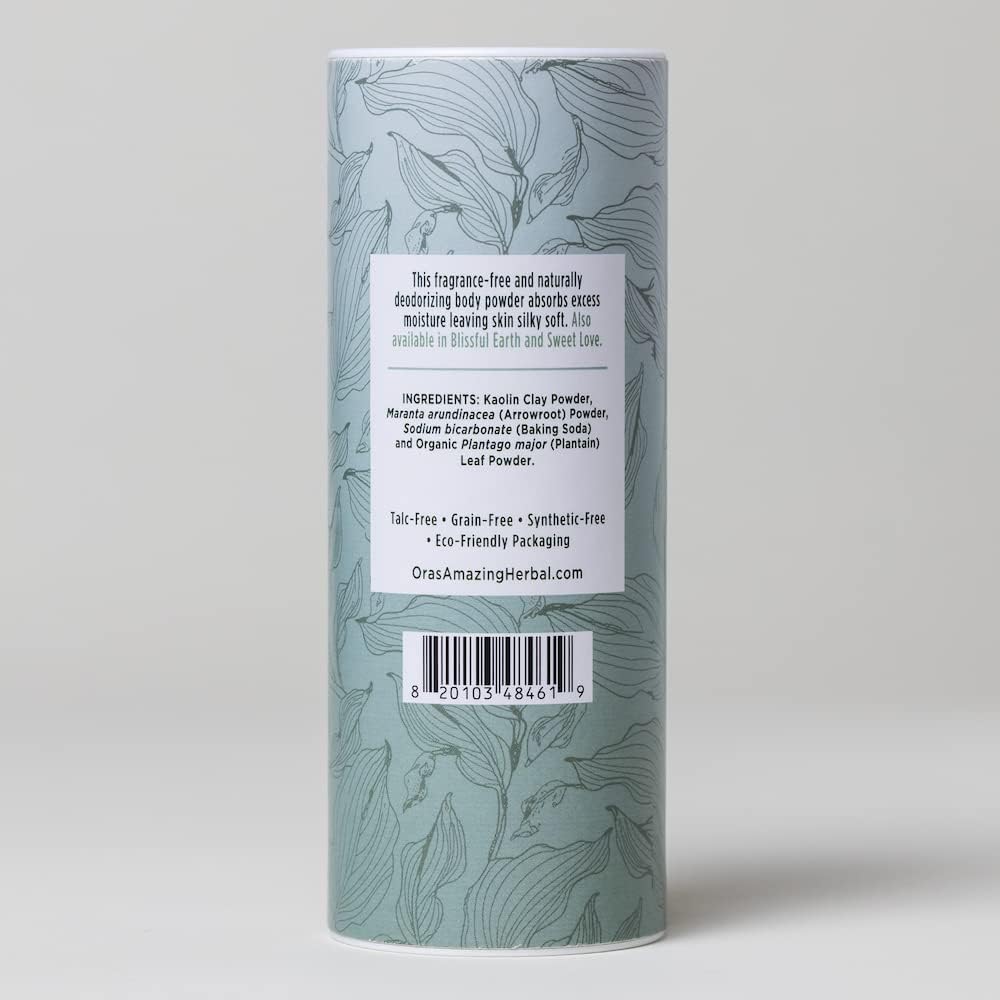 Ora's Amazing Herbal after shower powder for clean, breathable skin