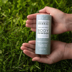 Ora's Amazing Herbal dry shampoo powder for quick refresh without scent