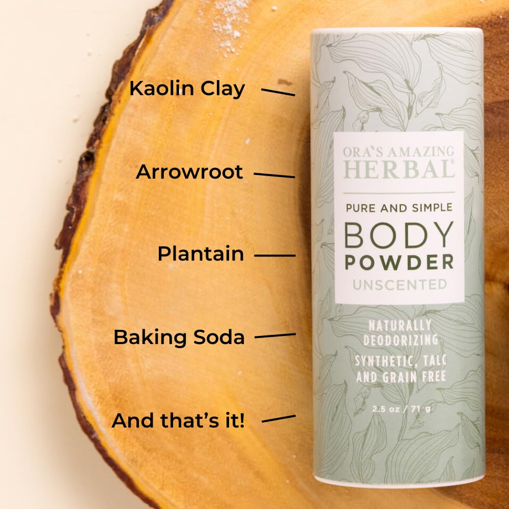 Ora's Amazing Herbal foot powder keeping feet dry and comfortable
