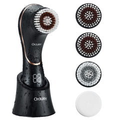 Orauley facial cleansing brush with four heads for versatile skincare routines.