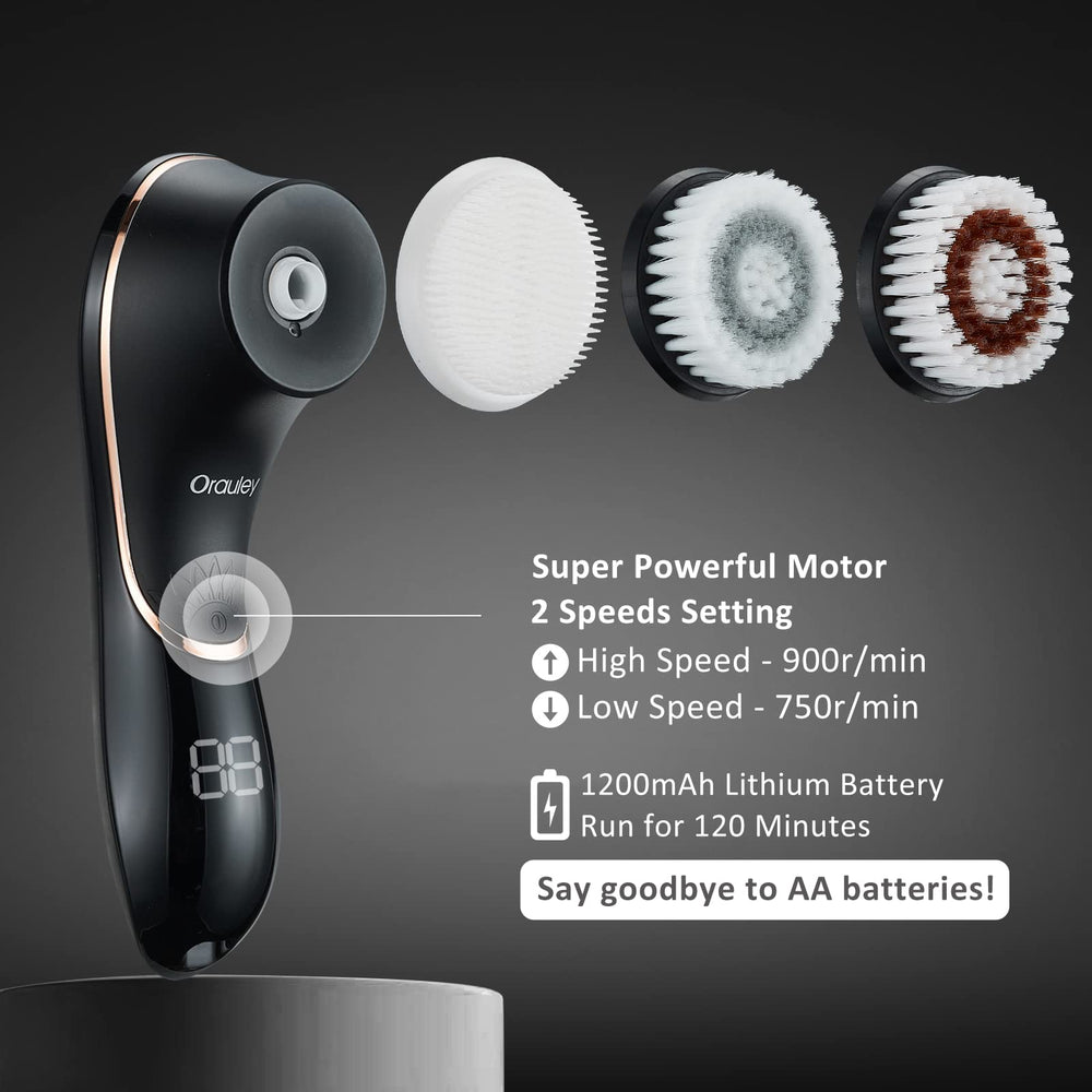 Orauley facial cleansing brush compact handheld design enables easy routine.