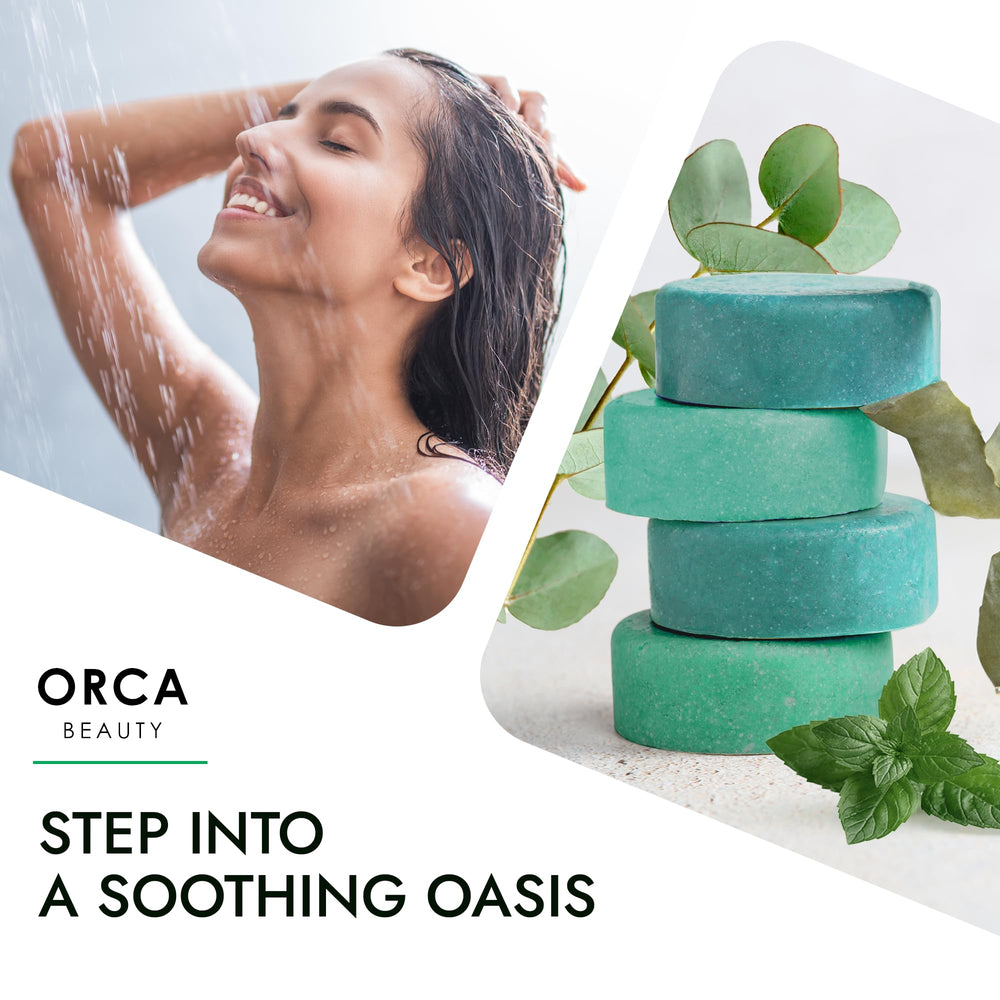 Orca Beauty eucalyptus peppermint aromatherapy steamers highlighting natural scent.