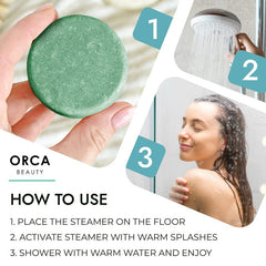 Orca Beauty Lavender Shower Steamer calming aromatherapy during daily showers