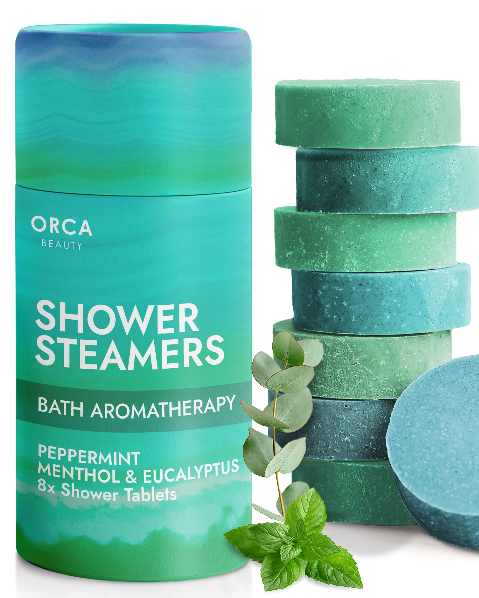 Orca Beauty Shower Steamers 8pc set relaxing spa-like aroma in shower