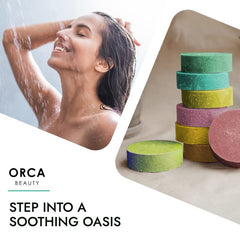 Orca Beauty Tea Tree Shower Steamer promotes refreshing shower ritual