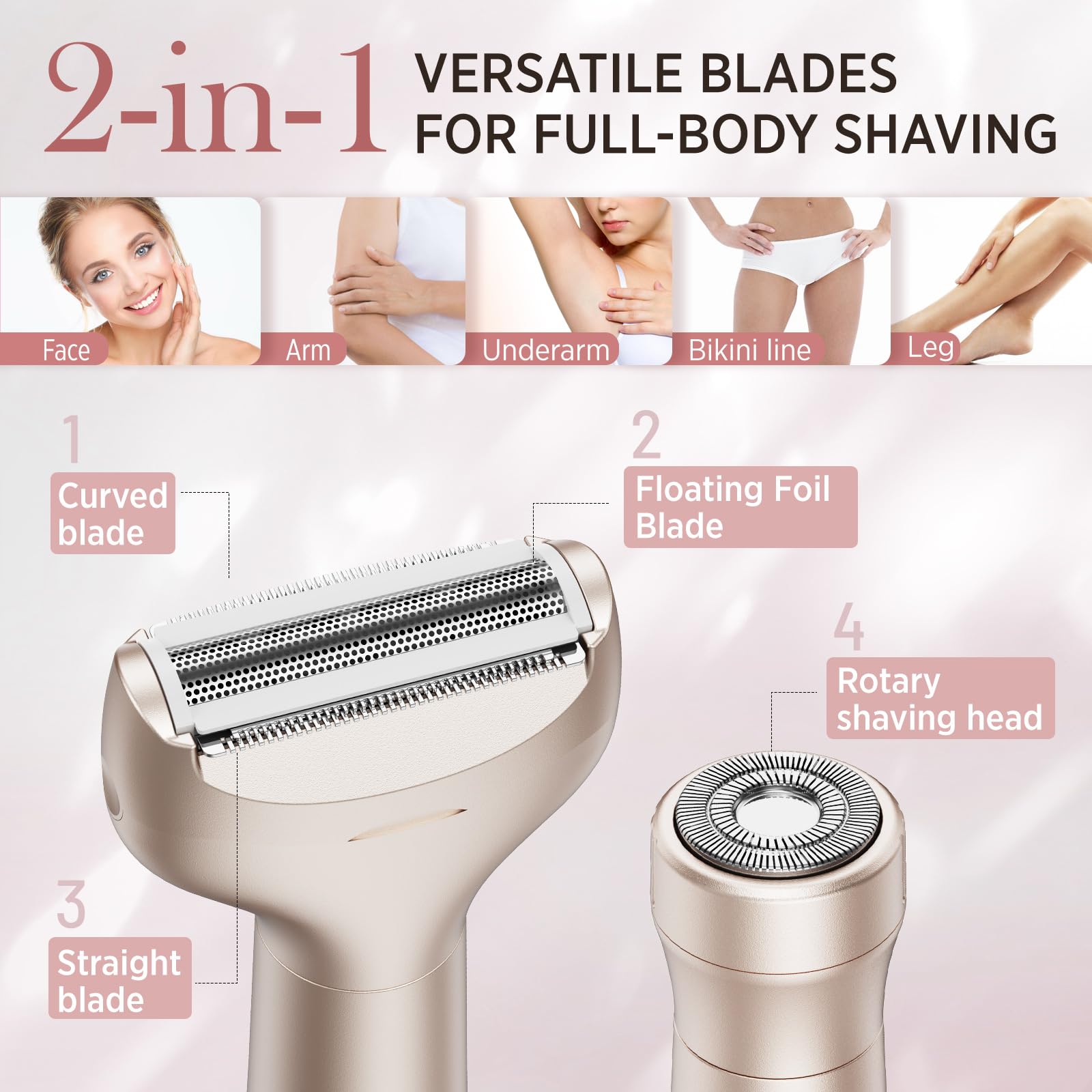 Orchrose Electric Razor rotary-head close-up for facial precision