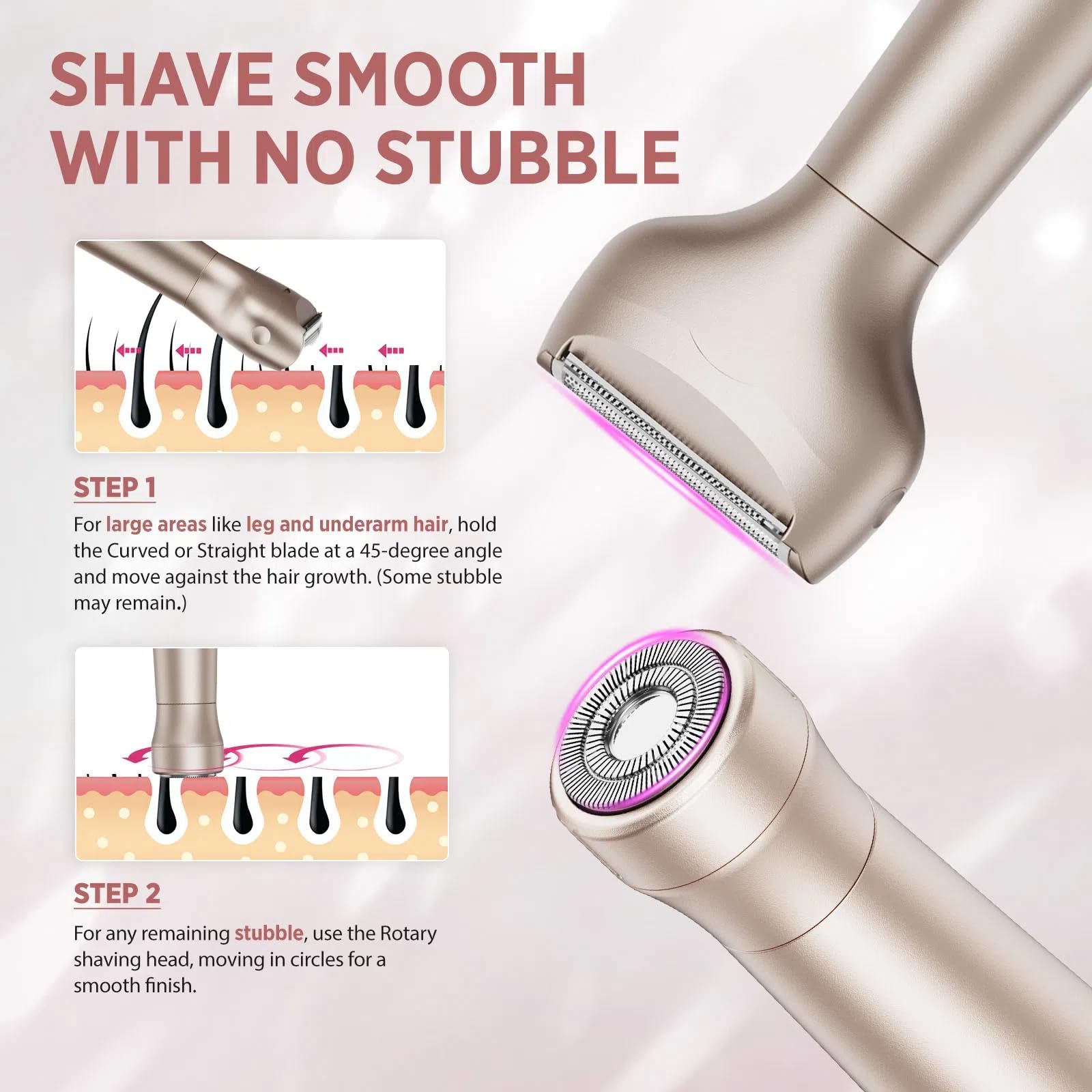 Orchrose Electric Razor waterproof design for wet or dry use