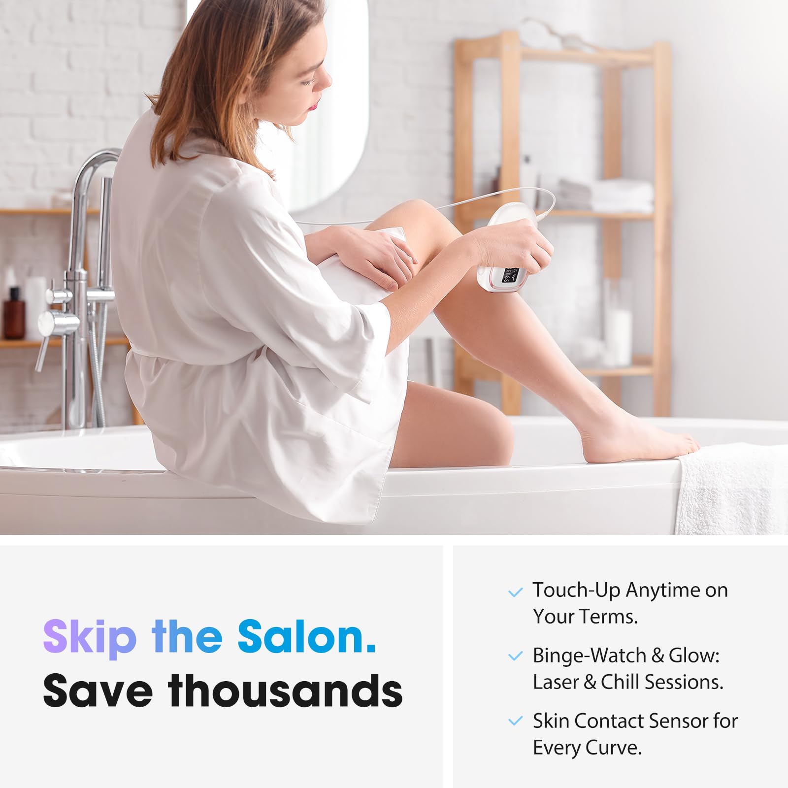 Oreeth IPL 0-8s flash speed enables fast full-body treatments.