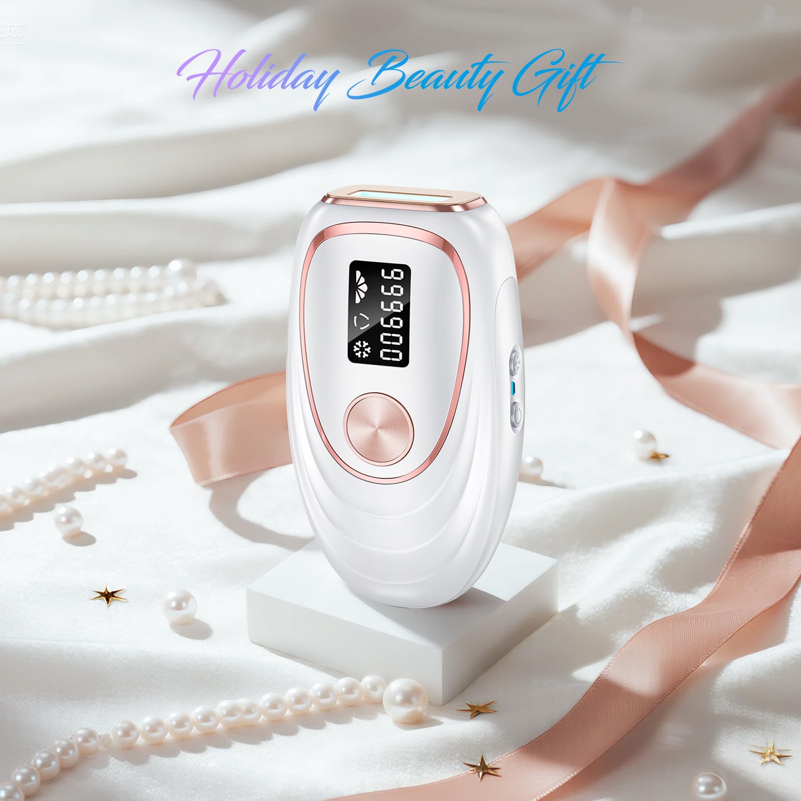 Oreeth IPL compact design fits easily on a vanity.