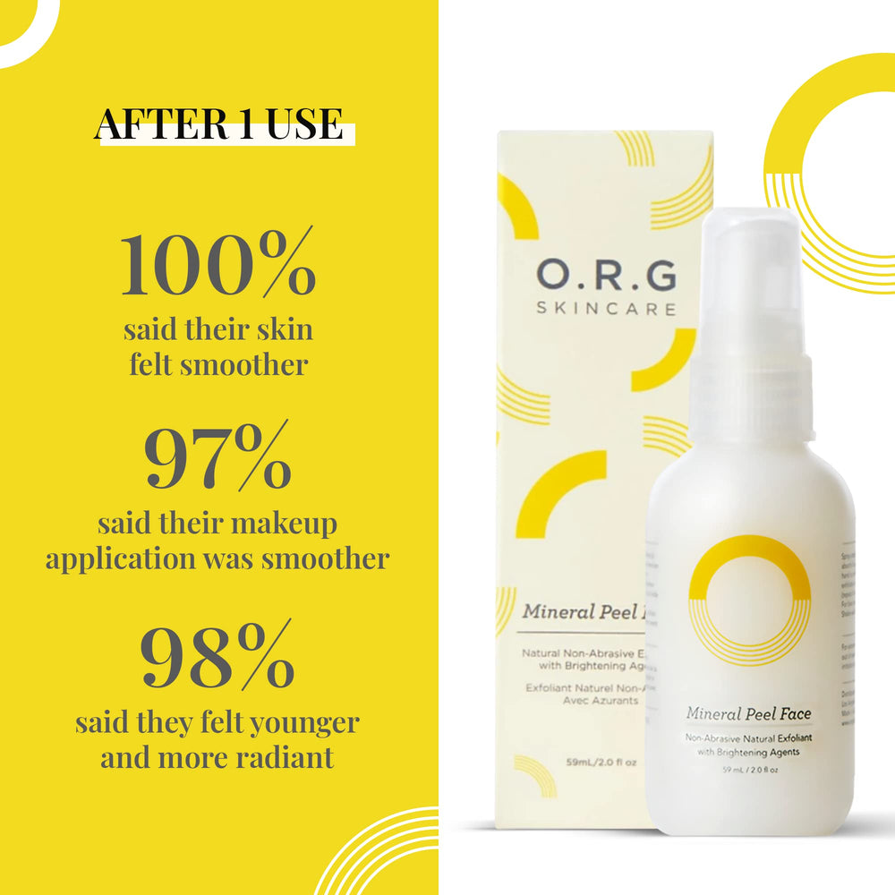 O.R.G. Skincare mineral-powder closeup highlights SP-Powder ingredient boost.