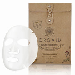 ORGAID Organic Sheet Mask packaging with cruelty-free branding for clean beauty.