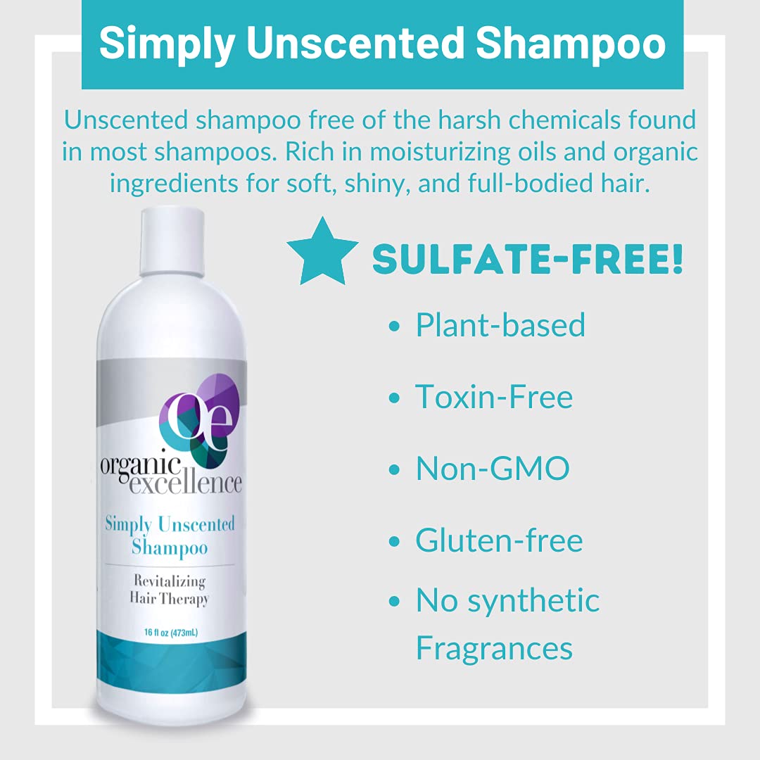 Organic Excellence color-safe hair shampoo bottle—versatile cleansing for all hair types.