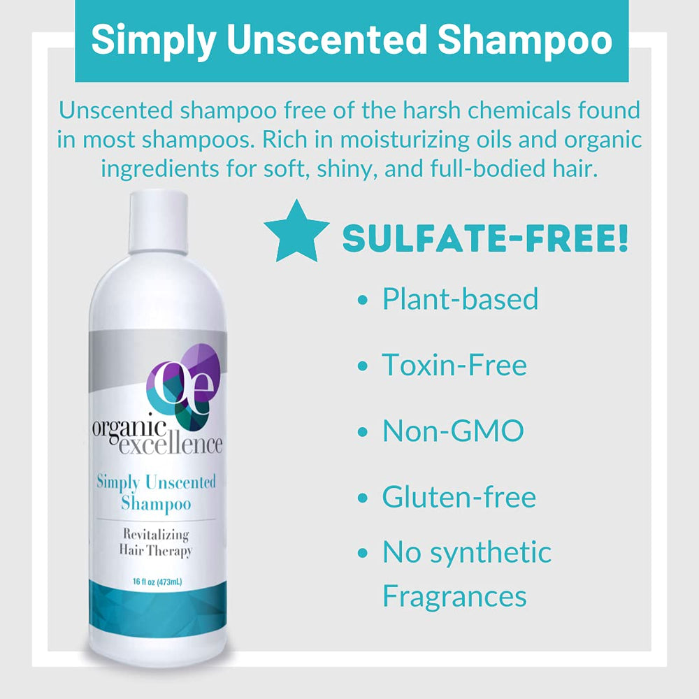 Organic Excellence color-safe hair shampoo bottle—versatile cleansing for all hair types.