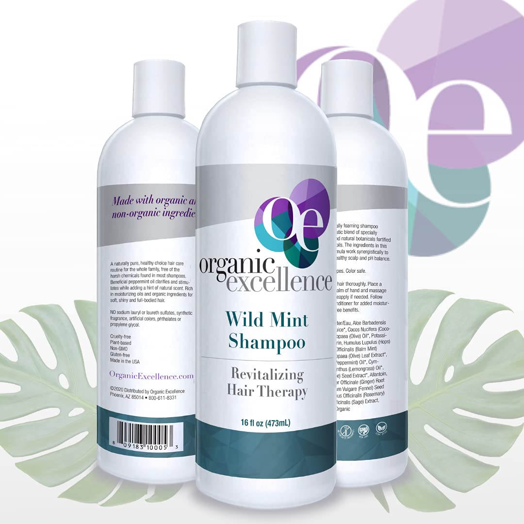 Organic Excellence shampoo pour application—gentle lather for scalp nourishment