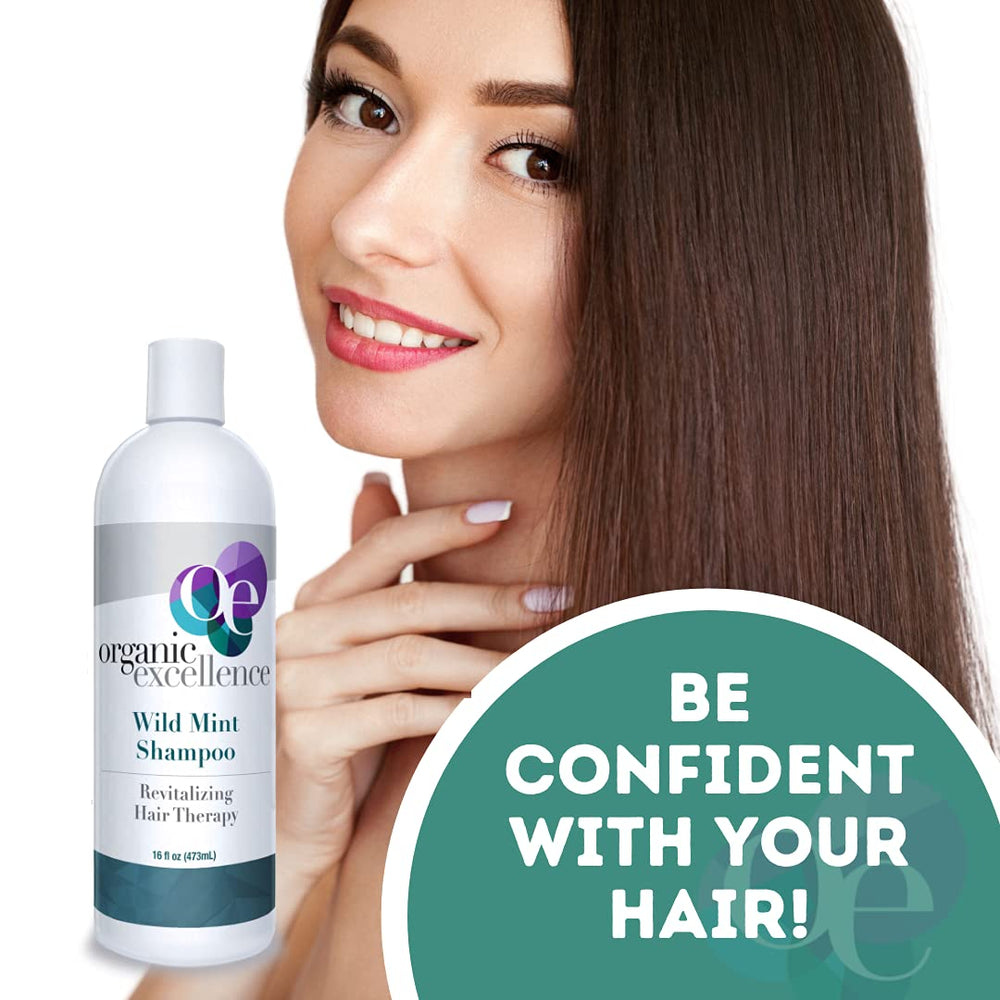 Organic Excellence sulfate-free formula label—color-safe, gentle cleansing
