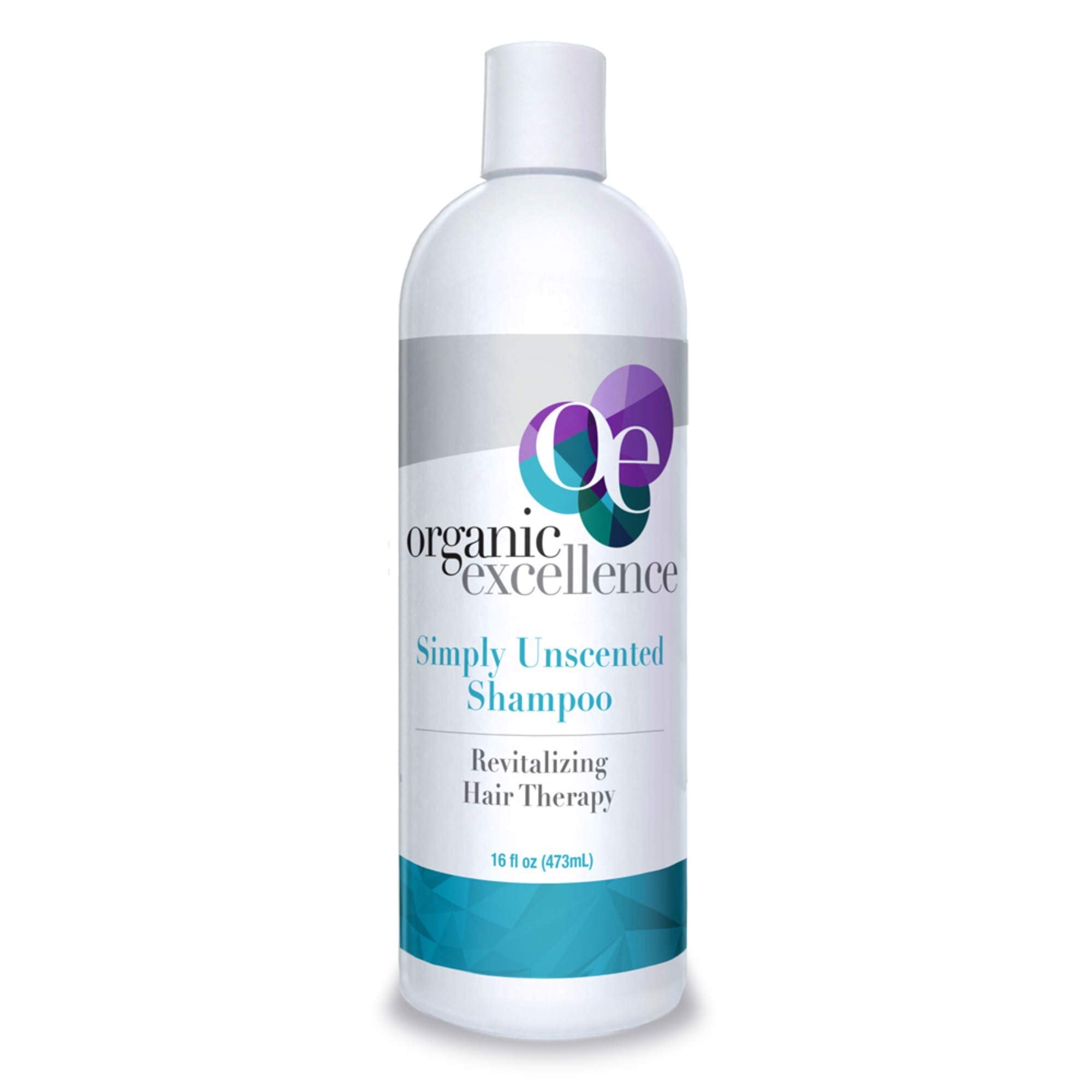 Organic Excellence unscented shampoo bottle—gentle, chemical-free cleanse for sensitive scalps.