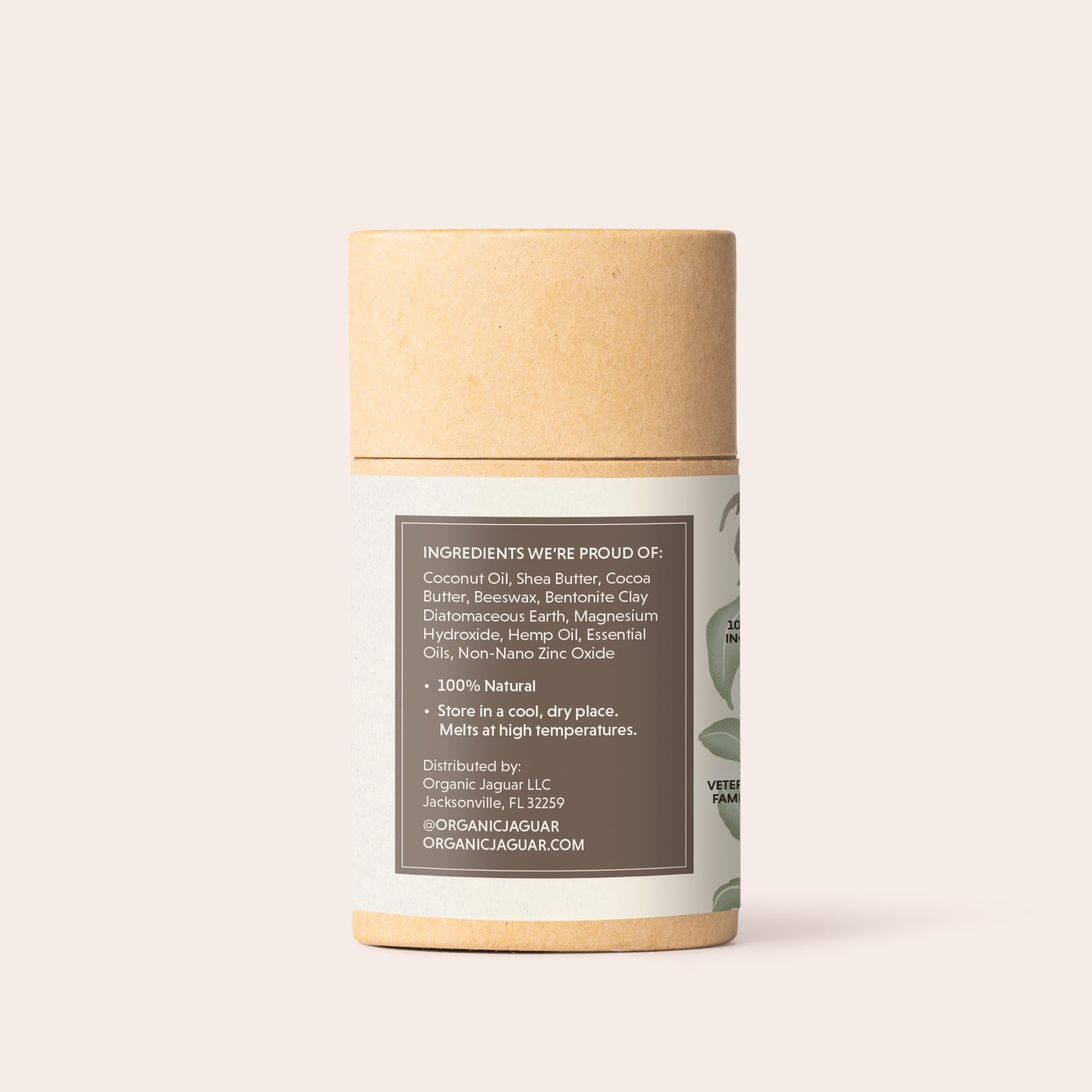 Organic Jaguar deodorant packaging 2oz compact travel-friendly design