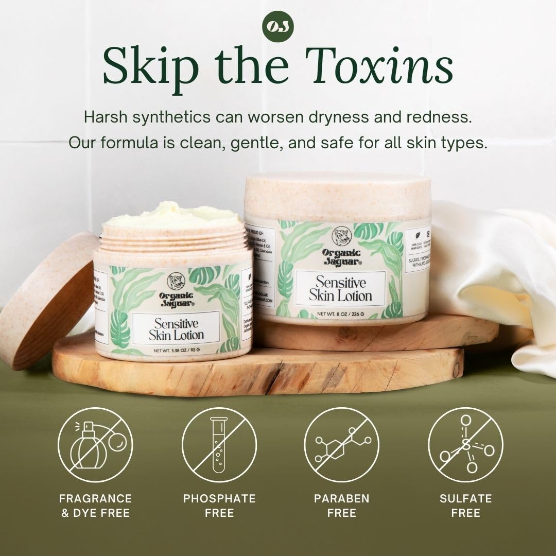Organic Jaguar packaging shown with a scent-free formula for sensitive skin
