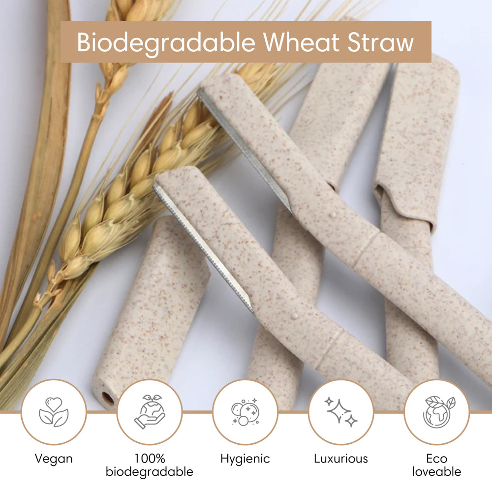 Organic Luxury Dermaplane tools array illustrating exfoliation and shaping options.