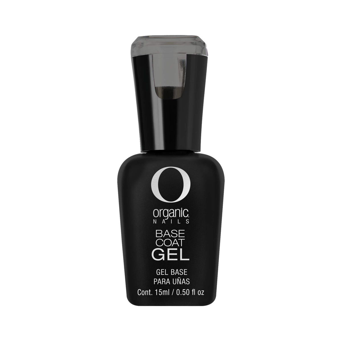 Organic Nails Gel Color Base Coat bottle close-up shows a smooth base for vibrant color.