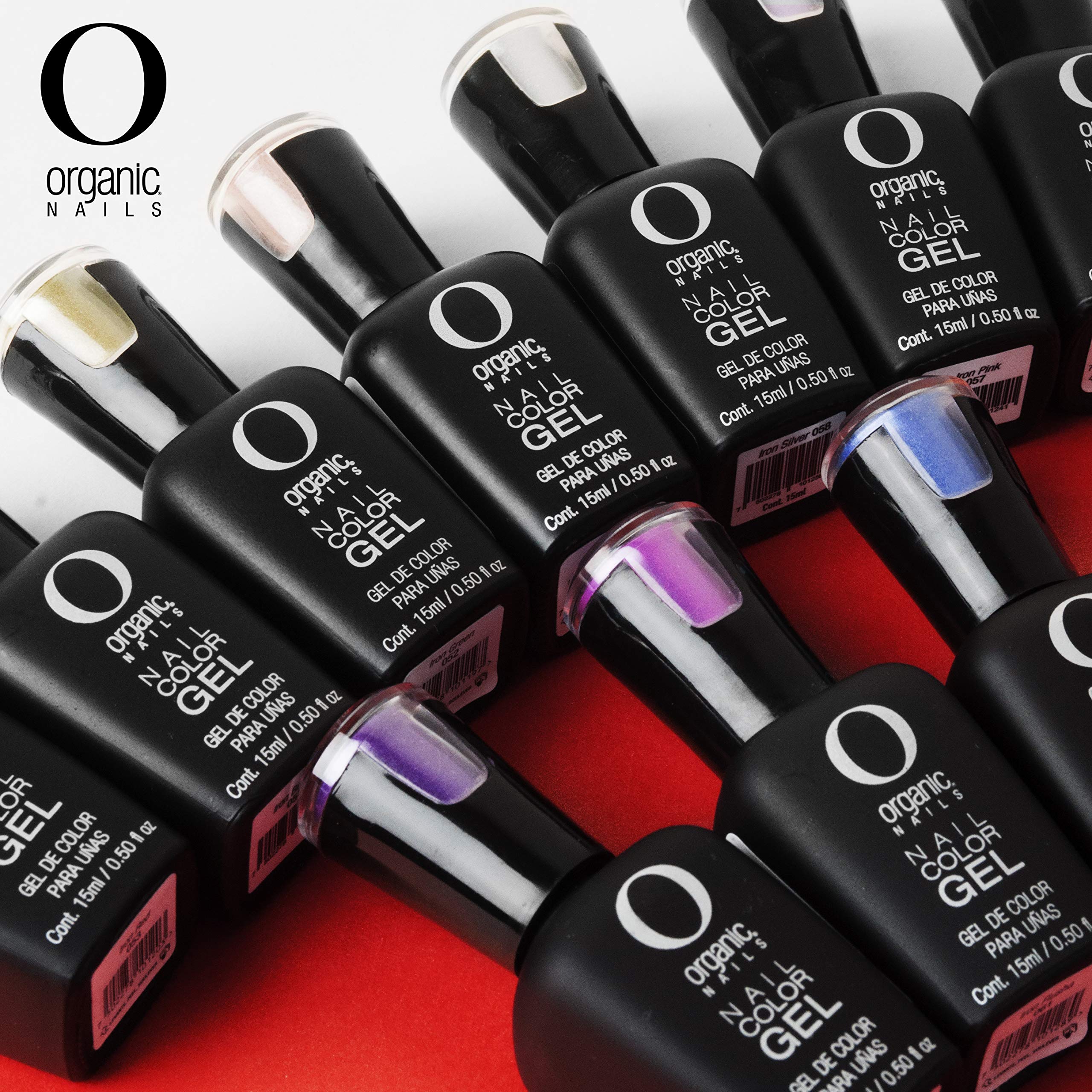 Organic Nails Gel Color Base Coat packaging beside a compact 15ml bottle for travel-friendly routine.