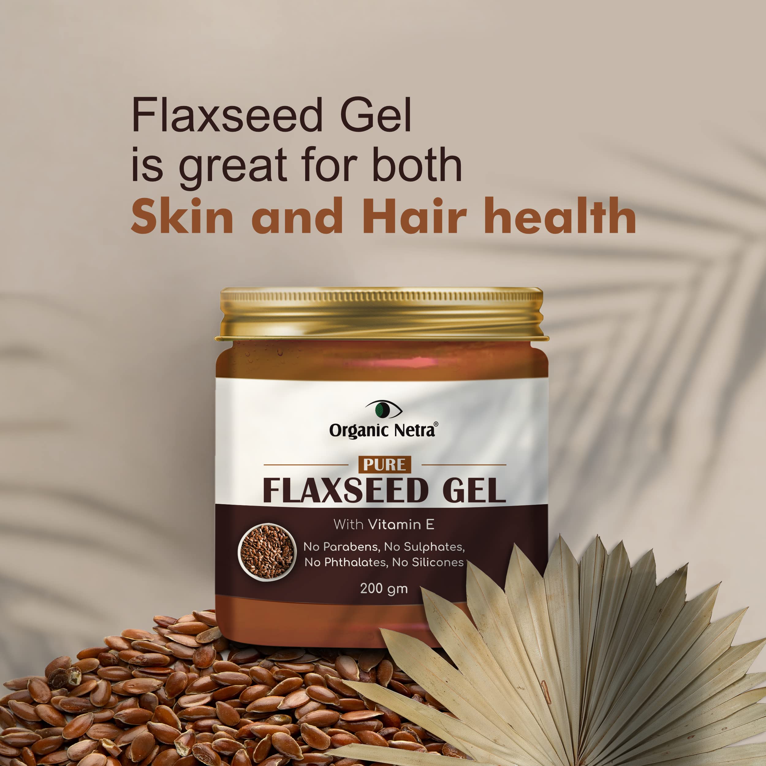 Organic Netra Pure Flaxseed Gel texture closeup demonstrates mild, skin-friendly formula.