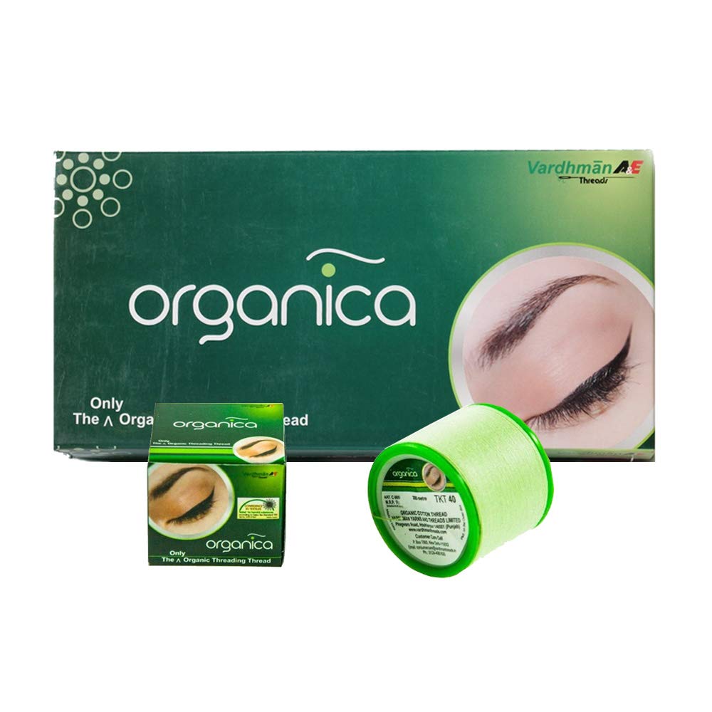 Organica Eyebrow Thread Box 8 Spools packaged presentation for tidy storage.