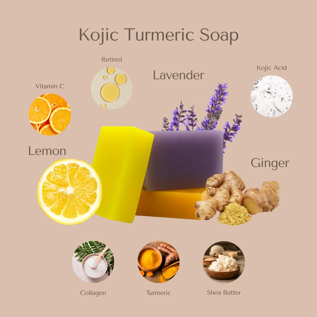 Organic To Green Kojic Turmeric Soap shea butter-rich formula for smooth skin.