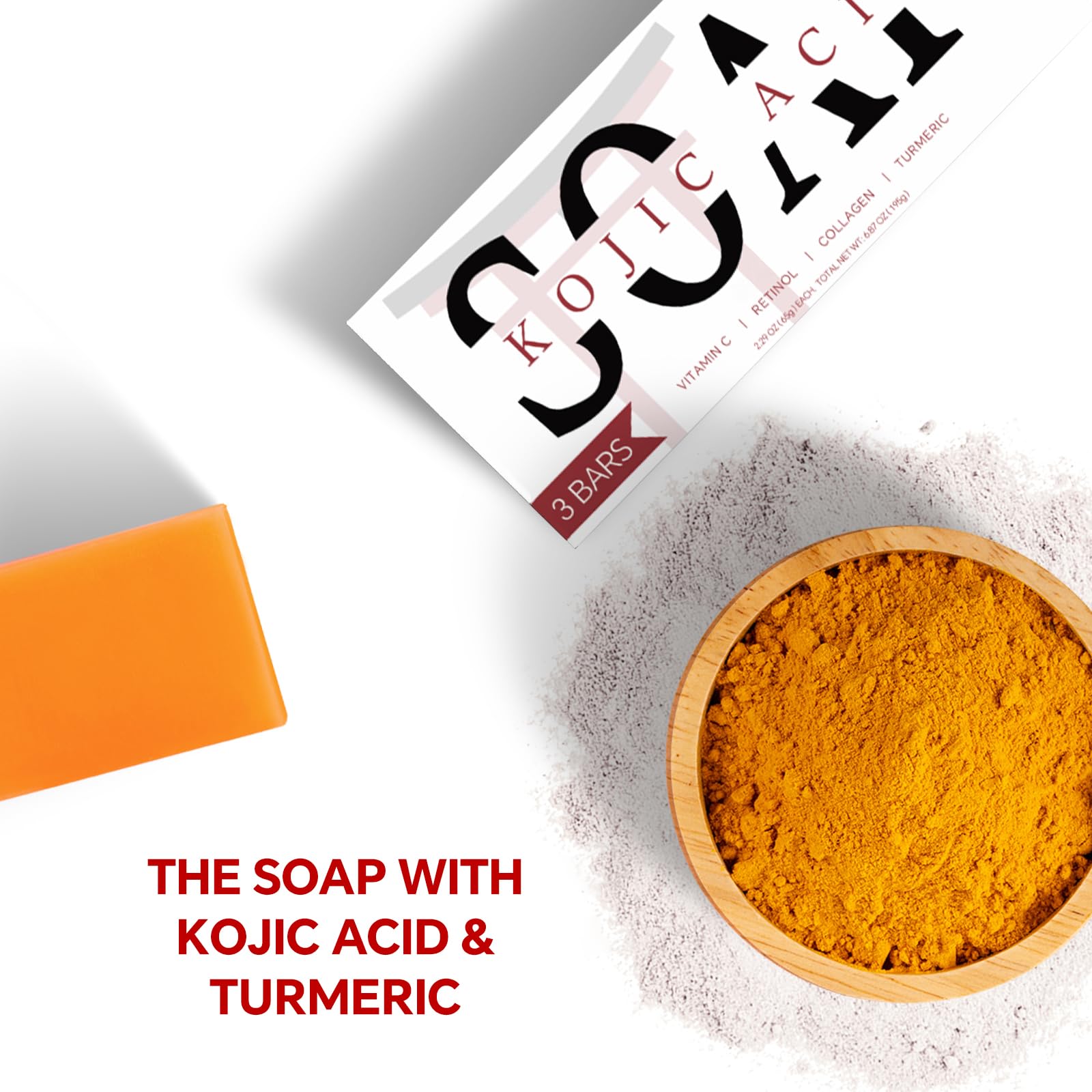 ORIENTLEAF turmeric and oils ingredients display showing nourishing brightening support