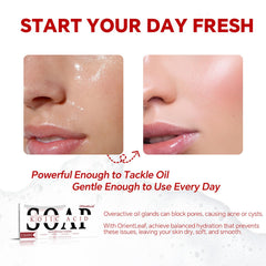 ORIENTLEAF single soap bar close-up highlighting smooth texture and moisturizing effect