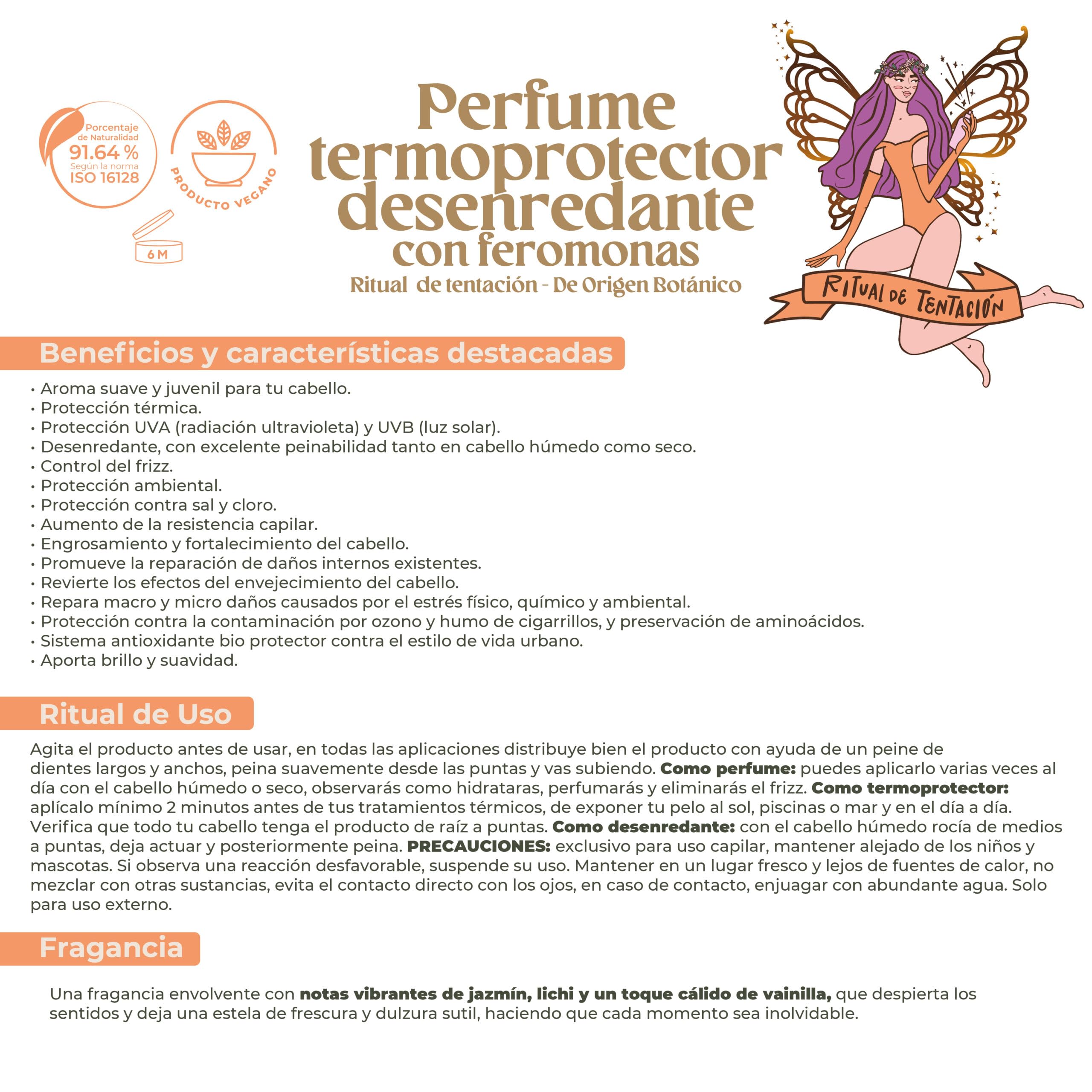 Origen Botánico detangler spray eases combing and leaves hair smooth.
