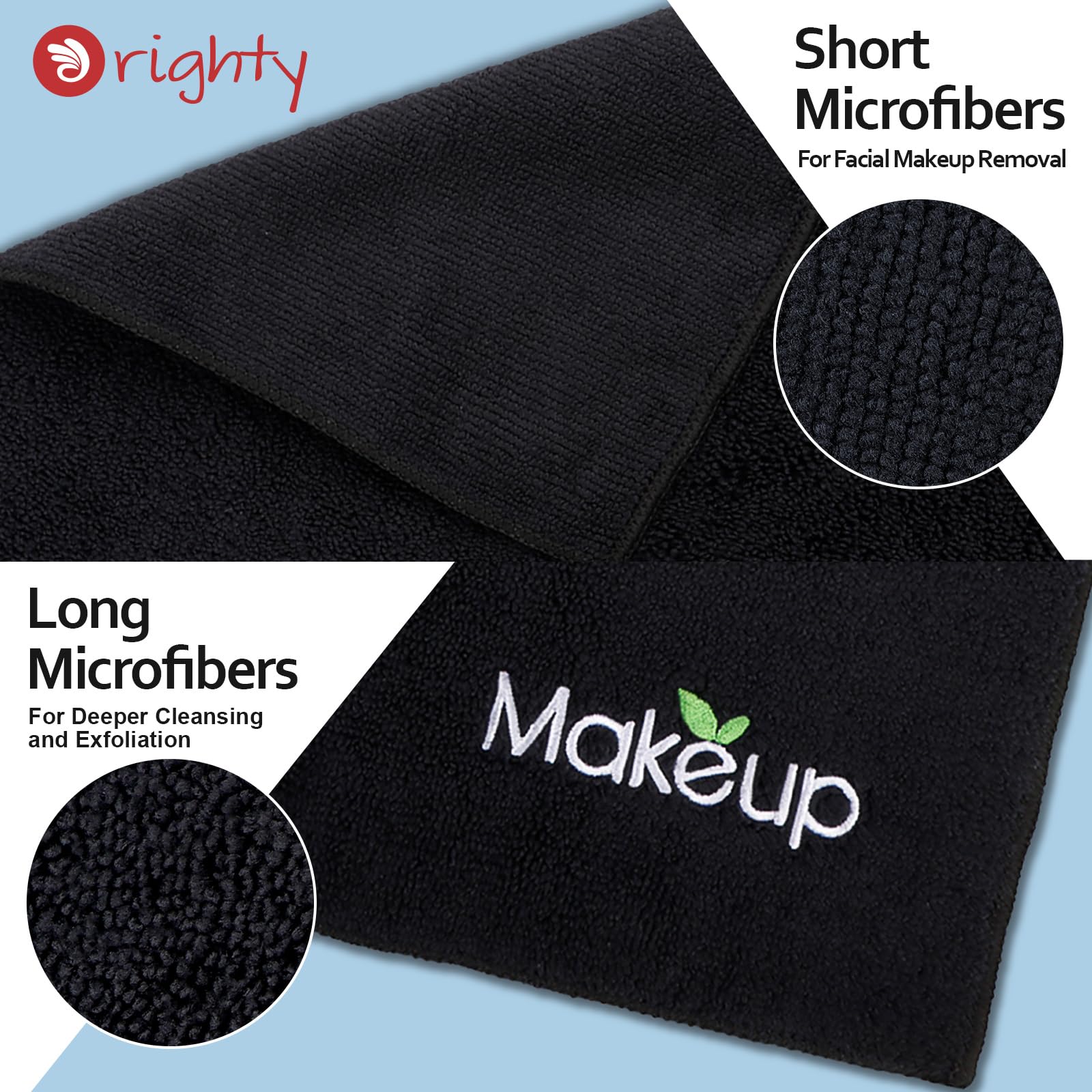 Orighty 13x13-inch fingertip towels image demonstrates compact size for quick daily cleansing.
