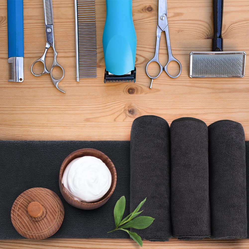 Orighty black towel designed for machine washing and efficient tumble drying