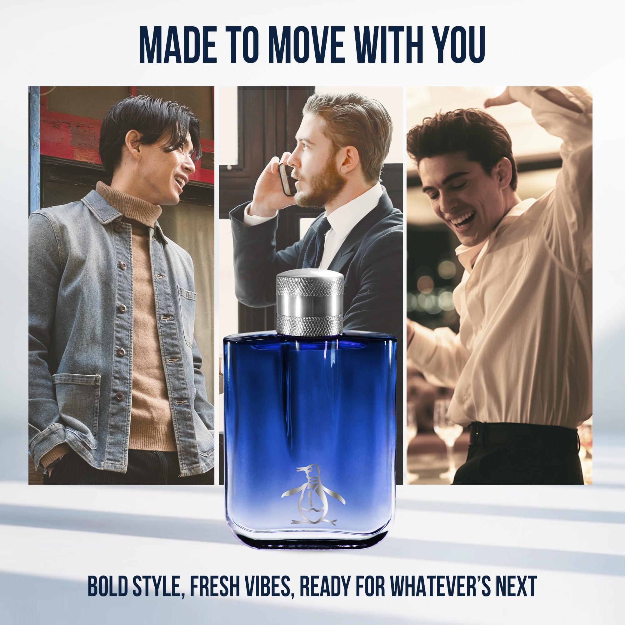 Original Penguin Ice Blue front view suggests a modern, confident scent