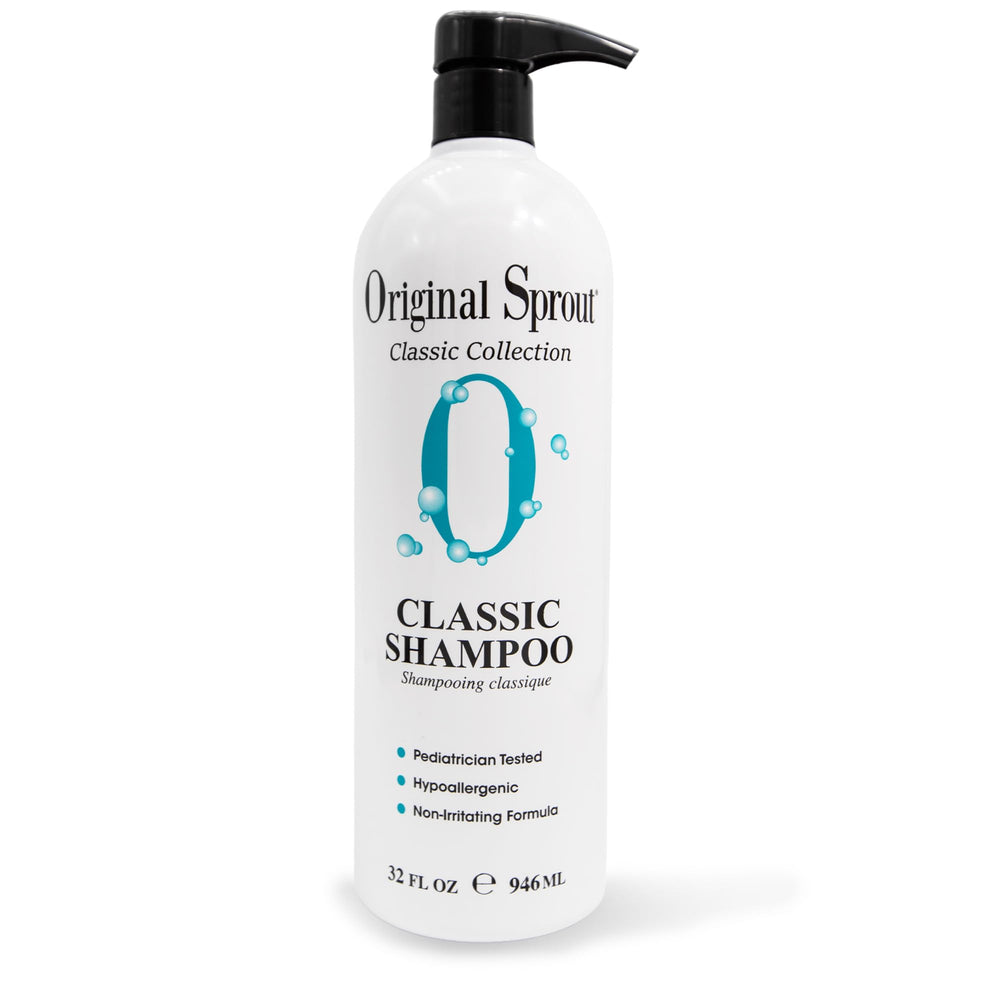 Original Sprout Classic Shampoo bottle with vegan formula for all hair types.