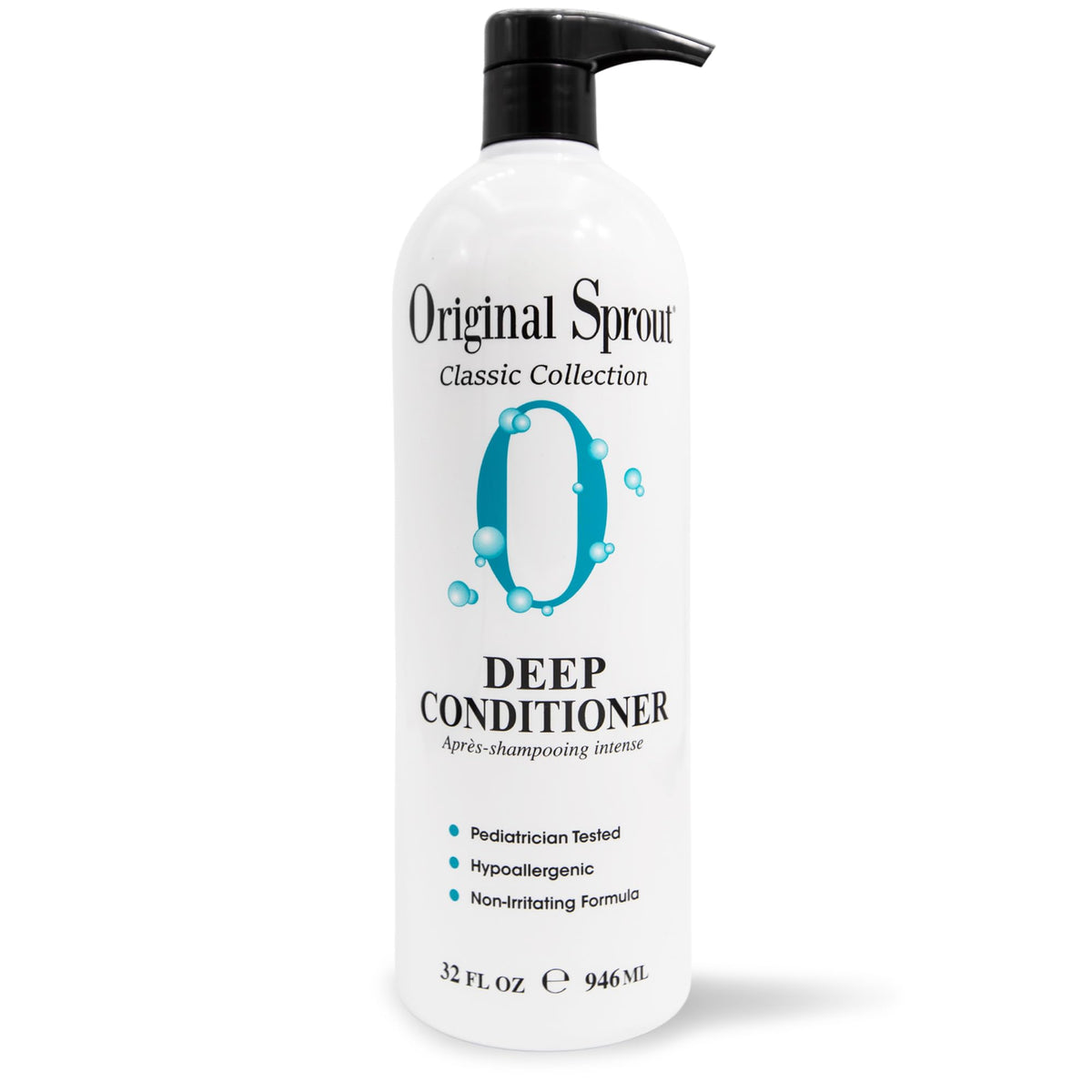 Original Sprout Deep Conditioner bottle front shows suitability for all hair types.
