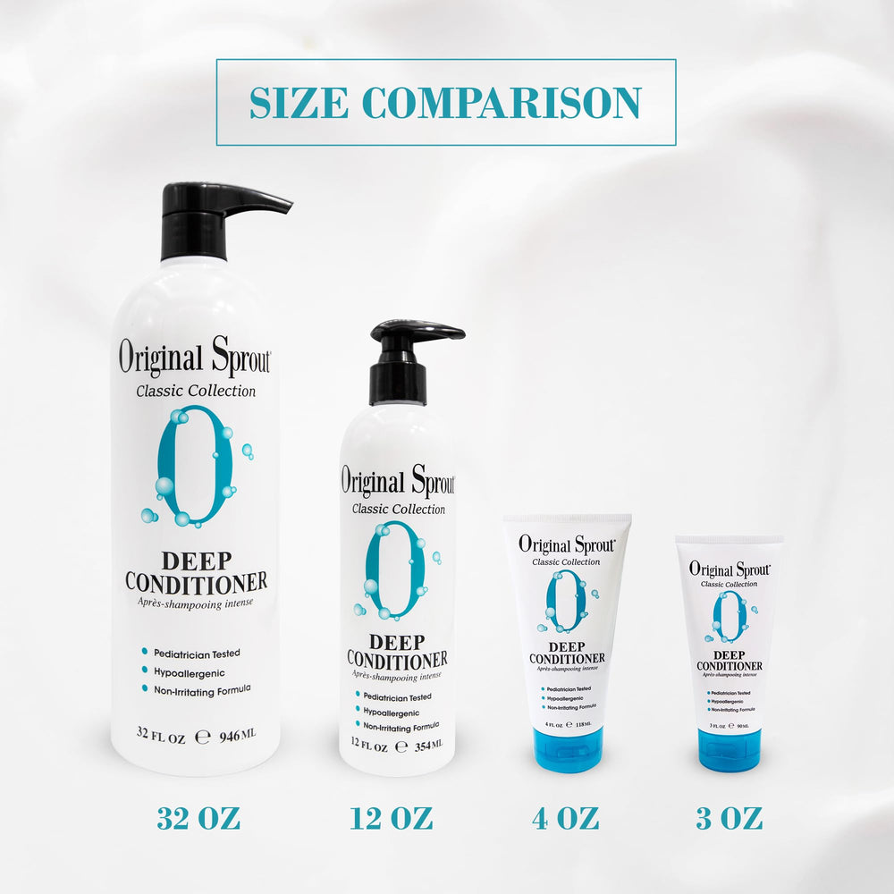 Original Sprout Deep Conditioner in a bathroom scene promotes color-treated hair care and gentle conditioning.