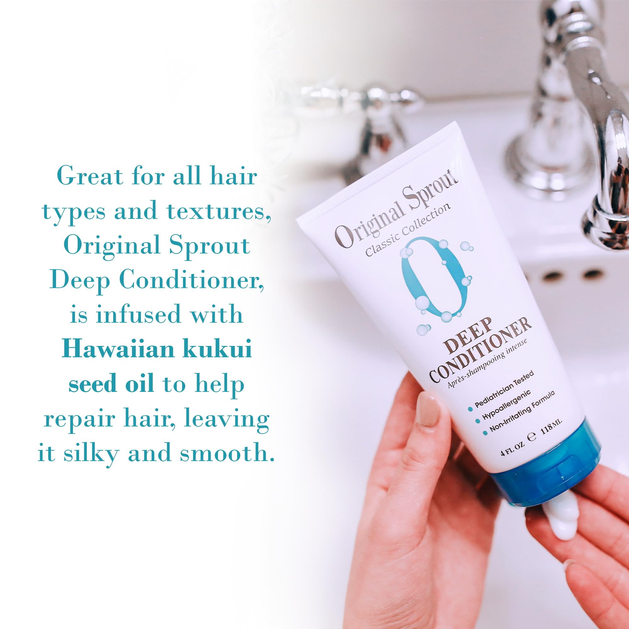Original Sprout Deep Conditioner wrapped with warm towel for deeper conditioning session.